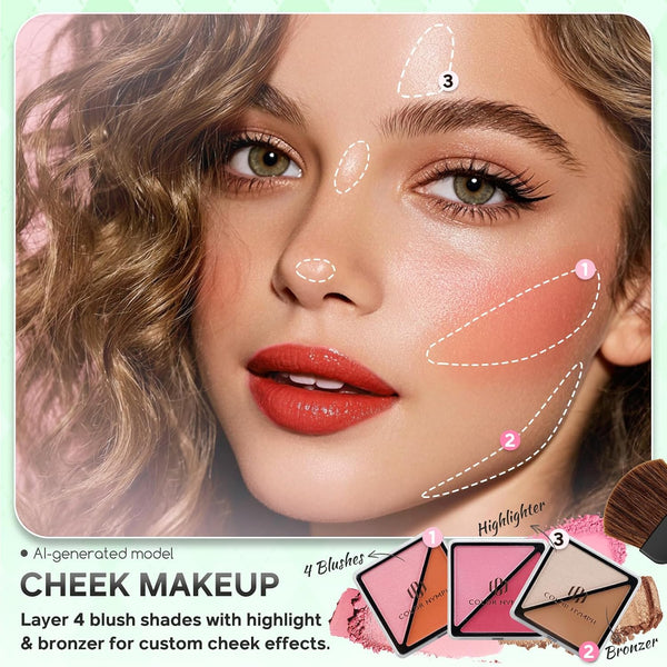 Color Nymph Girls Makeup Kit for Teens Make up Set for Beginners Mint Green | Versatile Colors & Buildable Beginner-Friendly, Gentle for Teen