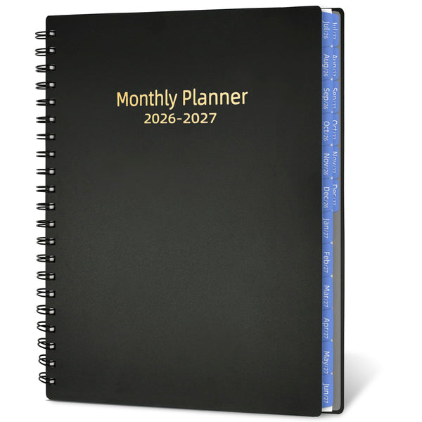 Monthly Planner 2026-2027 (7.4'' x 9.6''), 18 Months Calendar Book from Jul 2026-Dec 2027, 2026 Agenda Planner with Tabs & Pocket, 120GSM Paper,