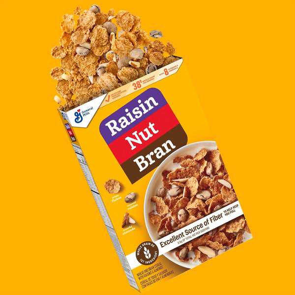 Raisin Nut Bran Cereal, High Fiber Cereal, Made with Whole Grain, 20.8 oz 20.8 Ounce (Pack of 1)