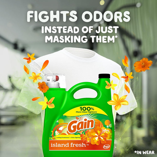 Gain + Aroma Boost Liquid Laundry Detergent, Island Fresh Scent, 107 Loads, 154 