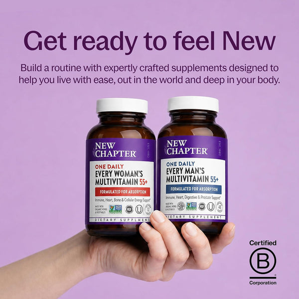 New Chapter Women'S Multivitamin 50 plus for Cellular Energy, Heart & Immune Support with 20+ Nutrients + Astaxanthin - Every Woman'S One Daily