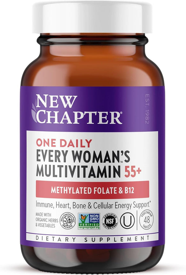 New Chapter Women'S Multivitamin 50 plus for Cellular Energy, Heart & Immune Support with 20+ Nutrients + Astaxanthin - Every Woman'S One Daily