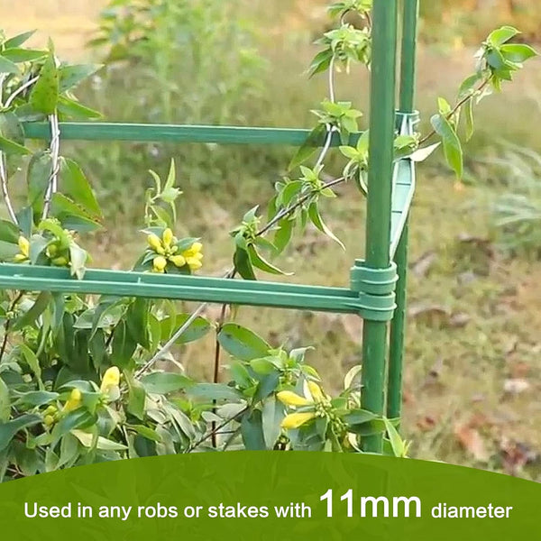 30PCS Stake Arms for Tomato Cage?Expandable Trellis Connectors-11.8" with 2 Buckles for Tomato Cage Attach 11Mm Diameter Plant Stakes