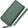 Women Wallet RFID Blocking Ladies Clutch Purses Long Wristlet Wallets for Women Dark Green