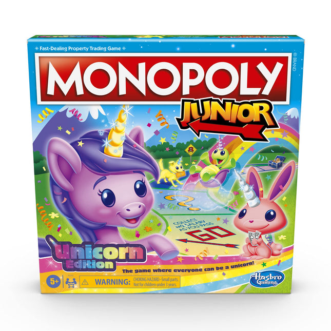 Monopoly Junior: Unicorn Edition Board Game | Magical-Themed Indoor Family Game 