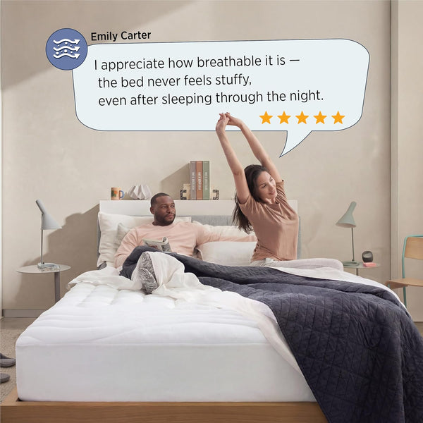 Bedsure Queen Mattress Pad - Quilted Fitted Mattress Topper Protector with 8-21 Inches Deep Pocket, Noiseless Breathable Bed Cover Padded, Machine