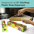 Chicwrap Plastic Wrap Refill Roll - 12 Inch X 250 Feet - Professional Grade Plastic Wrap - Disposable, BPA Free