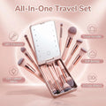 BS-MALL Makeup Brushes Foundation Powder Concealers Eye Shadows Makeup Set with LED light Mirror 14 Pcs Mini Makeup Brushes (APINK) Black/White/Pink