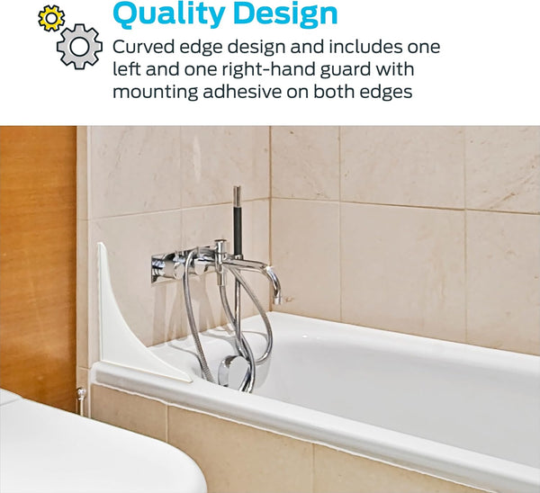 EZ-FLO 7 x 9 Inch White Bathroom Shower Splash Guard, Pack of 2, 15266