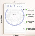 Habit Tracker Calendar (Undated 12 Month) with Silver Spiral Bound and Hanger, 7"x10" Habit Planner, Daily Weekly and Monthly Habit Tracker