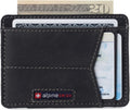 Alpine Swiss RFID Minimalist Oliver Front Pocket Wallet For Men Leather Hampton Collection Nubuck Black One Size Nubuck Black