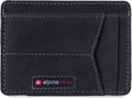 Alpine Swiss RFID Minimalist Oliver Front Pocket Wallet For Men Leather Hampton Collection Nubuck Black One Size Nubuck Black