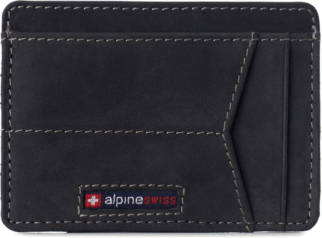 Alpine Swiss RFID Minimalist Oliver Front Pocket Wallet For Men Leather Hampton
