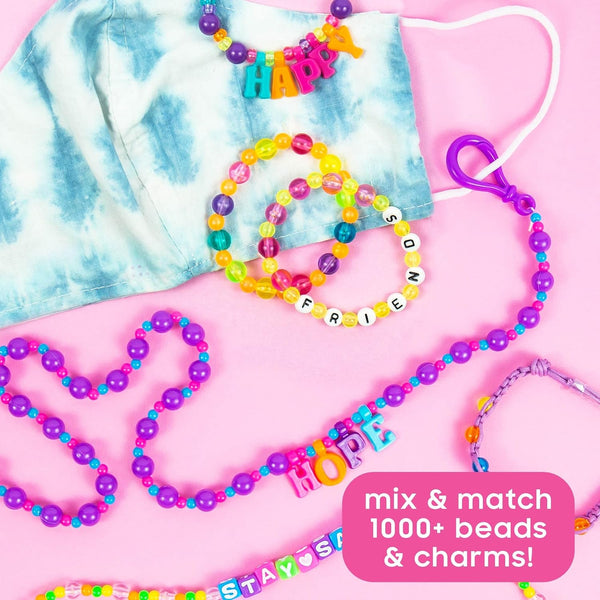 Just My Style ABC Beads by Horizon Group Usa, 1000+ Charms & Beads, Alphabet Charms, Accent Seed Star Wax Beading Cord, Satin Cord Key Ring