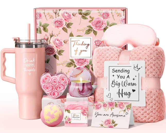 Birthday Gifts for Women Self Care Gifts Get Well Soon Gifts, Rose Relaxing Spa 