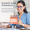 Motivational Desk Calendar with 366 Daily Quotes, New Job Gifts for Women Pink - Motivational