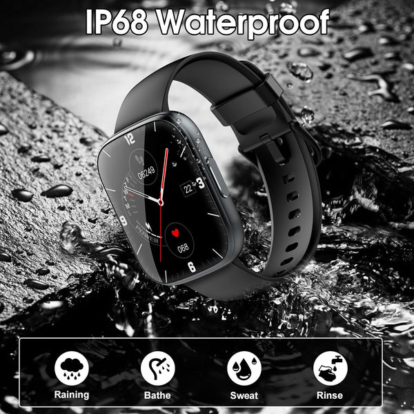 Smart Watch for Men Women Bluetooth Call, 1.95" HD Touch Screen Fitness Watch with Sleep Heart Rate Monitor, 100+ Sports Modes, IP68 Waterproof