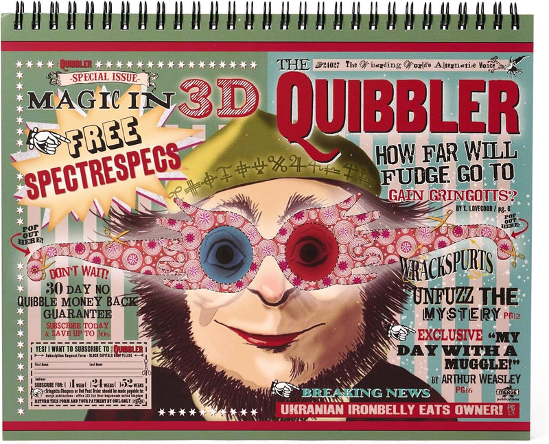 Conquest Journals Harry Potter The Quibbler Undated Weekly Spiral Planning Pad, 8'' x 10'', 52 Page, To-Dos, Priorities, Habit Tracker & Notes,