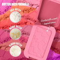 NYX PROFESSIONAL MAKEUP Buttermelt Powder Blush, Fade and Transfer-Resistant Blush, up to 12HR Make up Wear, Vegan Formula - Butta Together