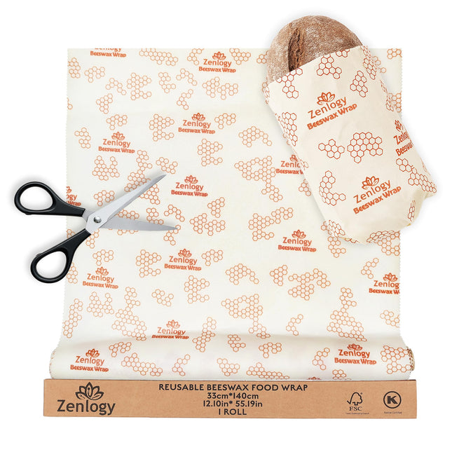 Zenlogy Reusable Beeswax Food Storage Wrap, Eco Friendly Alternative, Sustainabl