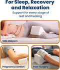 Everlasting Comfort Memory Foam Leg & Knee Pillow for Side Sleepers - FSA/HSA Eligible Sciatica Pain Relief Leg Pillow for Side Sleeping -