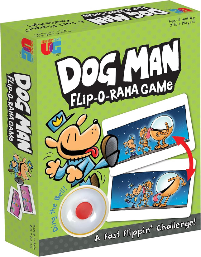 Dog Man Flip-O-Rama Memory Card Game for Kids, Family Game, Ages 6+
