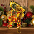 11.8" Lighted Christmas Straw Goat Home Decor Swedish Scandinavian Yule Style Decorative Handmade Ornaments with LED Light for Indoor Christmas