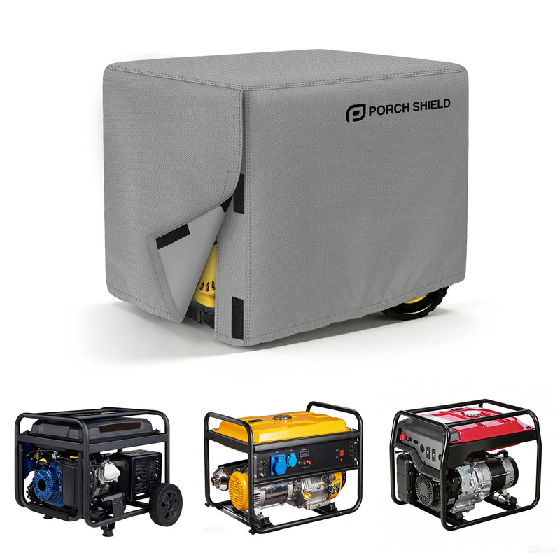 Porch Shield Waterproof Universal Generator Cover 38 x 28 x 30 inch - for Most Generators 5500-15000 Watt, Gray Gray 38''(L) x 28''(W) x 30''(H)