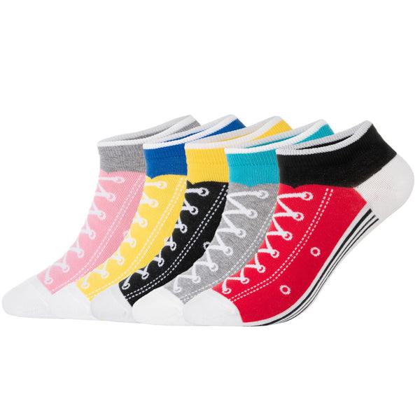 KONY Women's Sneaker Pattern Ankle Socks Gifts for Women Teen Girls 5 Pairs | Socks That Look Like Shoes, Fun Novelty Gifts for Teenage Girls Mom,