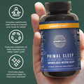 Primal Harvest Primal Sleep Support Supplement, 60 Capsules with Valerian Root, L-Tryptophan, GABA, Chamomile, and Melatonin 3Mg