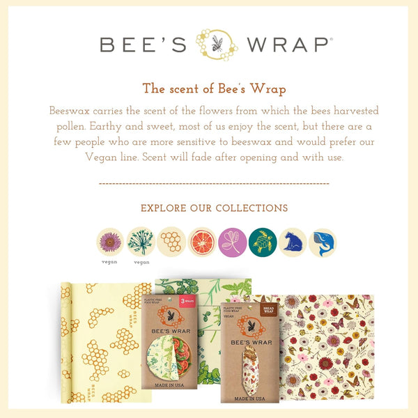 Bee'S Wrap Beeswax Wraps for Food - Honeycomb 3 Pack (S, M, L) Made in USA Reusable & Organic Food Wraps, Sandwich Wrap & Bowl Covers -