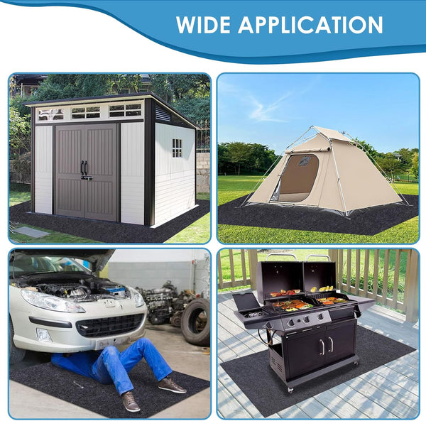 Outdoor Storage Shed Mat，Waterproof and Dustproof Outdoor Carport Mat—Backing Prevents Liquid Penetration，Soft Material, Patio Furniture