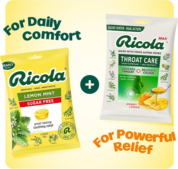 Ricola, Throat Care Max Honey Lemon, 34 Count 34 Throat Care