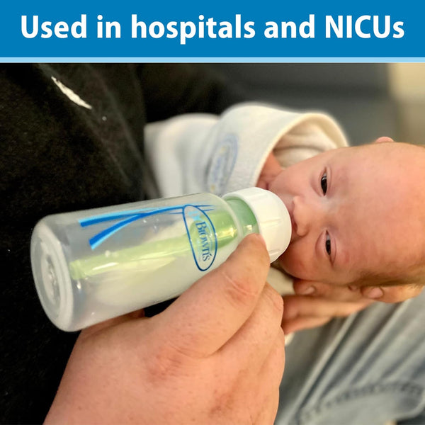 Dr. Brown's Natural Flow Level T Narrow Baby Bottle Nipple, Newborn Slow Flow, 0m+, 100% Silicone, 6-Pack