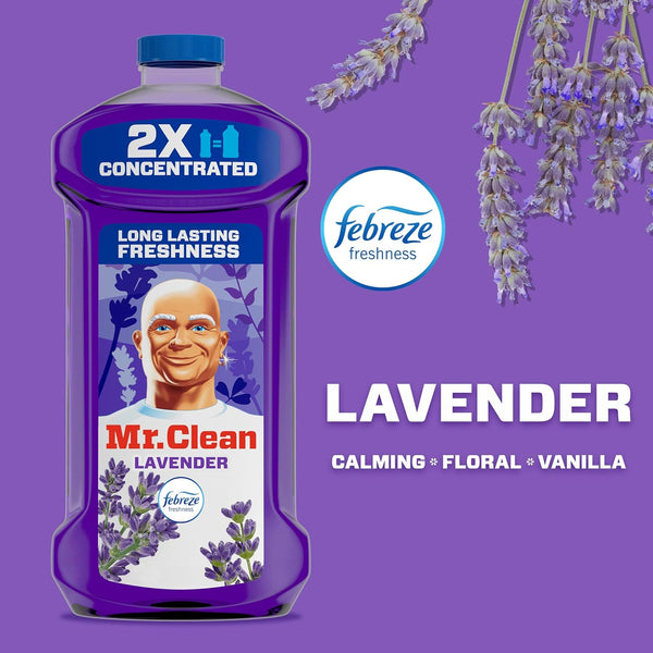 Mr. Clean All Purpose Cleaner, Floor Cleaner for Mopping Home, Bathroom, & Kitchen, Cleaning Liquid for Mop & Bucket, Cleaning Supplies,