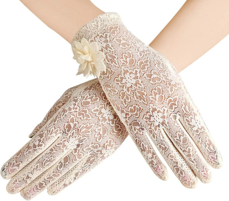 Bienvenu Summer Women Screentouch Gloves Sun Uv Protection Driving Gloves Anti-skid Beige