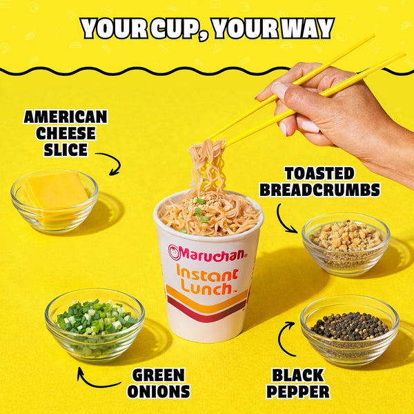 Maruchan Instant Lunch Ramen Noodles, Cheddar Cheese Flavor – Japanese-Style Instant Noodle Soup, Easy Meal Ready in 3 Minutes – 2.25 Oz. (12 Pack)