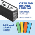 50 Pack "C" Channel Magnetic Label Holders 1X3 with 100 White Card Inserts, 50 Clear Plastic Protectors and Bonus 20 Colorful Cardstock Inserts in