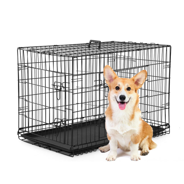 Bestpet 30 Inch Dog Crates for Medium Small Dogs Folding Metal Wire Crates Dog K