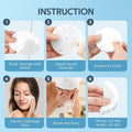 50-Count Compressed Facial Sponge, GAINWELL White Cellulose 100% Natural Cosmetic Spa Sponges for Facial Cleansing, Exfoliating Mask, Makeup
