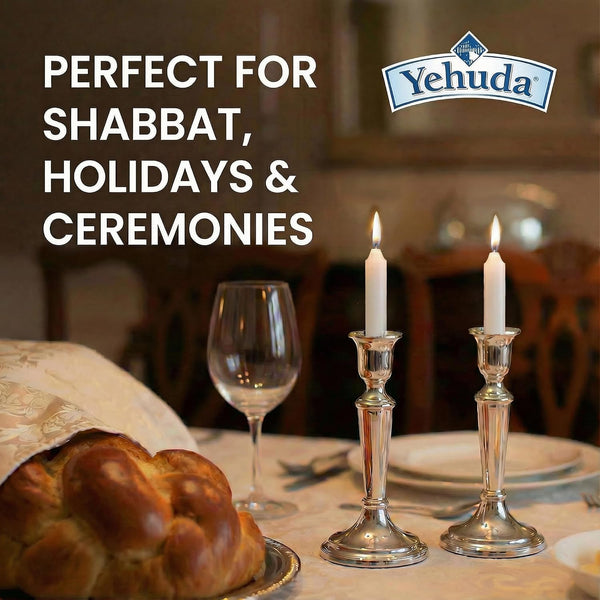 Yehuda 3 Hour White Shabbos Candles (72 Count)