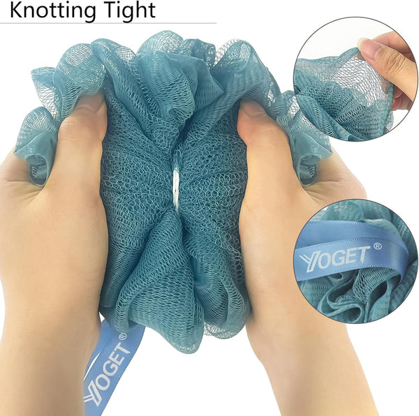 Yoget 4 Pack Shower Loofah Sponge, 60G Bath Loofa Exfoliating Body Scrubber Green