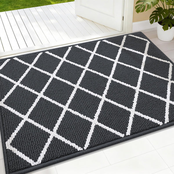 Finchitty Indoor Door Mat, Dirt Resistant and Absorbent, Low-Profile, Non-Slip, Washable Inside Floor Mats for Front Door, Back, and Entrance, 32"