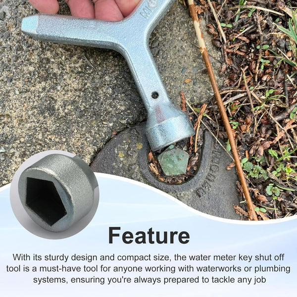 MKF2 Water Meter Box Key for Quick Opening Of Meter Box, Water Valve Box, Gas Shut-off Covers and Fire Hydrants (1 PCS)