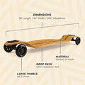Magneto Longboards Bamboo Longboards for Cruising, Carving, Free-Style, Downhill and Dancing (Bamboo Drop & Fiberglass Through Longboard) Low Glider