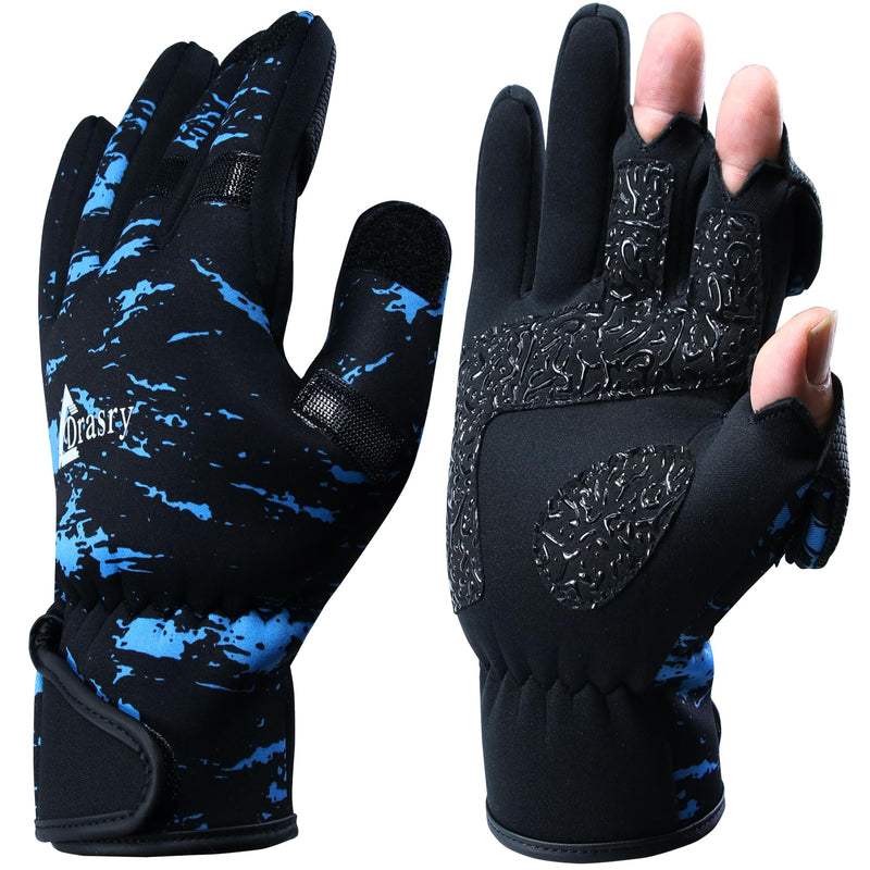Drasry Neoprene Fishing Gloves Touchscreen 3 Cut Fingers Warm Cold Weather Suitable for Men and Women Ice Fishing Fly Fishing Photography
