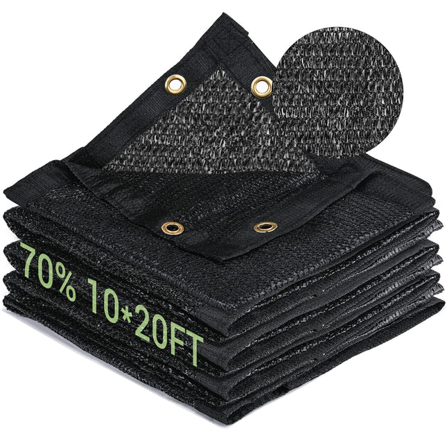 70% Garden Shade Cloth, 10X20Ft HDPE Mesh Tarp with Upgraded Grommets, Keten Uv-Resistant Outdoor Sun Shades for Greenho