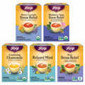 Yogi Tea Stress Relief & Relaxation Variety Sampler - 16 Bags per Pack (5 Packs) - Organic Relaxing Tea Sampler Set - Calming, Comforting