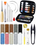 PLANTIONAL Upholstery Repair Sewing Kit: 47 Pieces Heavy Duty Sewing Kit with Sewing Awl, Seam Ripper, Leather Hand Sewing Stitching Needles,