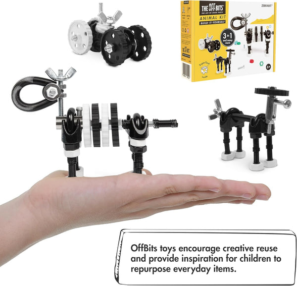 The off Bits Build Your Own Zebra Robot Model, Gift Ideas, STEM Building Toy for Kids 6-9+, Educational Engineering Kit, Construction & Creative